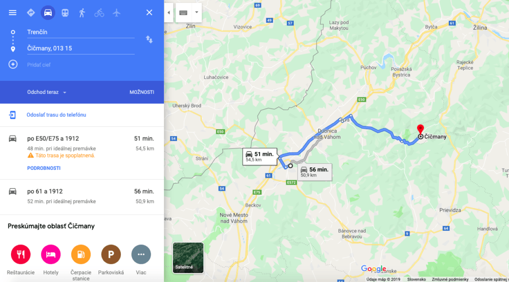 Trasa Trenčín - Čičmany